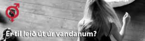 Mynd af konu sem er að hlaupa í burtu. Texti á myndinni: Er til leið út úr vandanum?